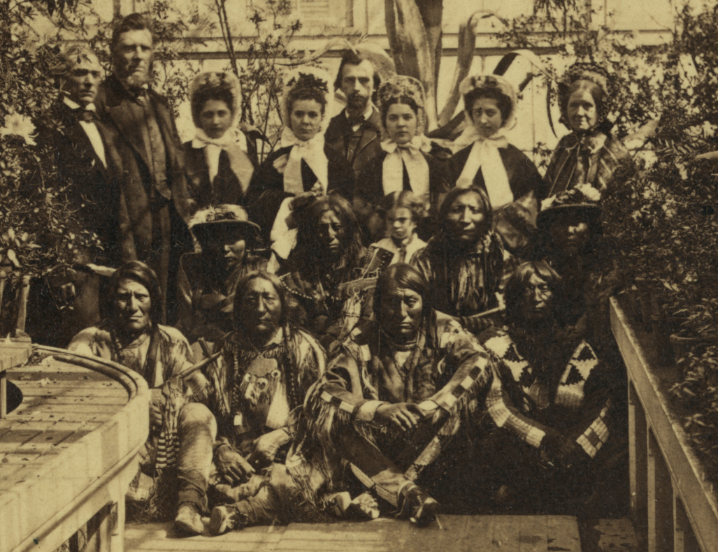 1863 photograph of a Cheyenne and Arapaho delegation of peace chiefs in Washington, D.C.