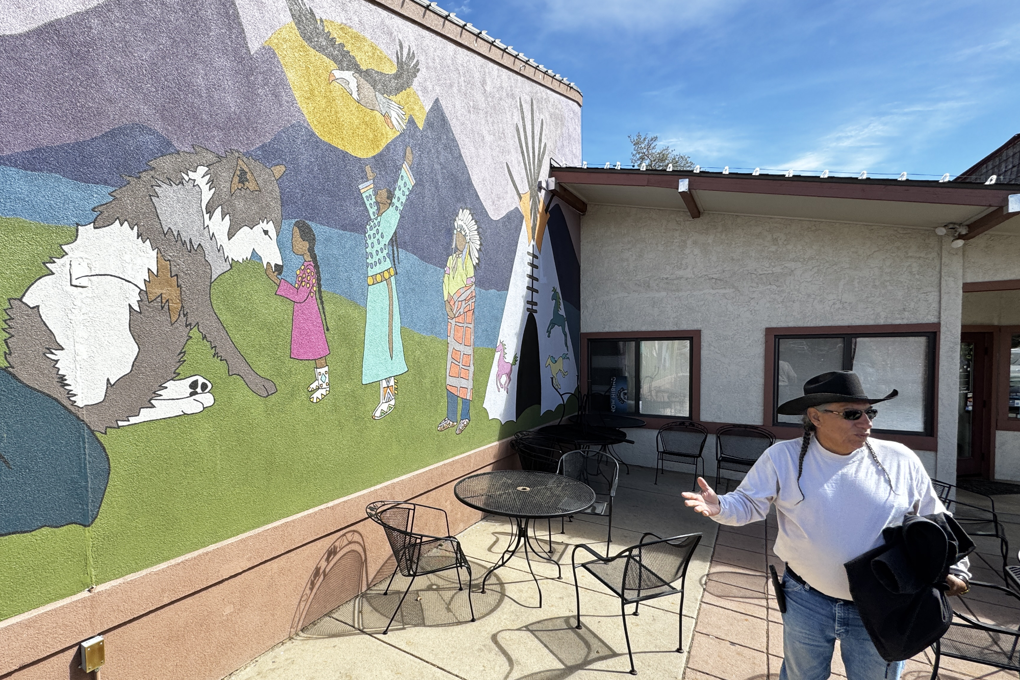 Tour of the Native mural at Cottonwood Square in Niwot.